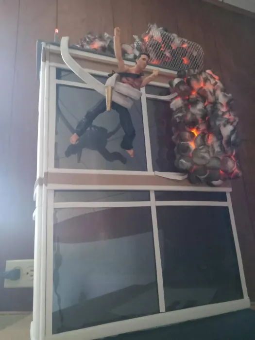 Die Hard Nakatomi Plaza Rooftop Jump Diorama 1:12 Scale Lights Up for 7 inch Figures