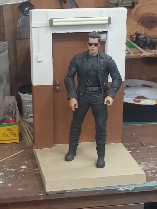 The Terminator — Industrial Tech‑Noir Scene Display (1:12)