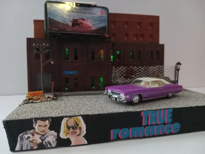 Greenlight 1/64 Scale True Romance Cadillac Diorama/display